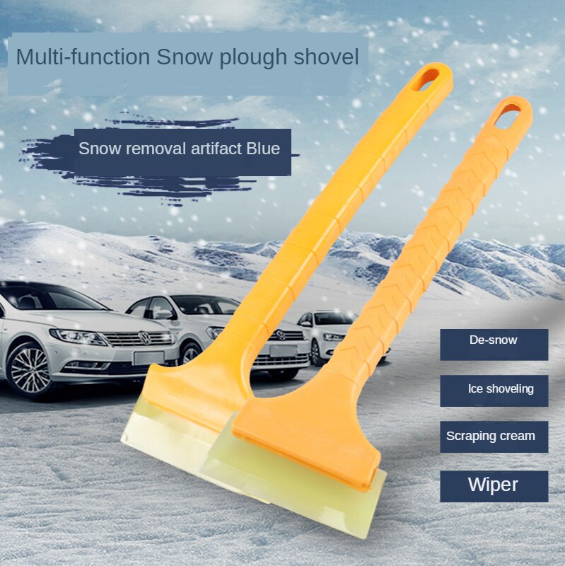 Auto &#39;S Gebruiken Een Lange Steel Sneeuwruimen Schop Te Verwijderen Sneeuw