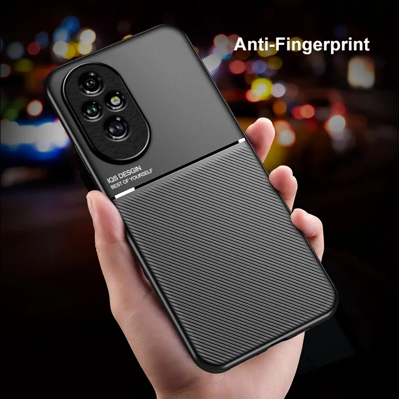Capa magnética de couro pu para honor 200 pro, capa traseira fosca de silicone com proteção total para honor 50 60 70 80 90 100 pro