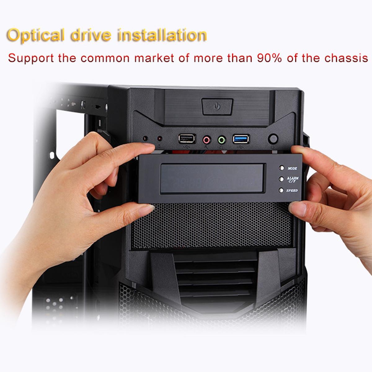 5.25in Bay Front LCD Panel 3 Fan Speed Controller CPU Temperature Sensor