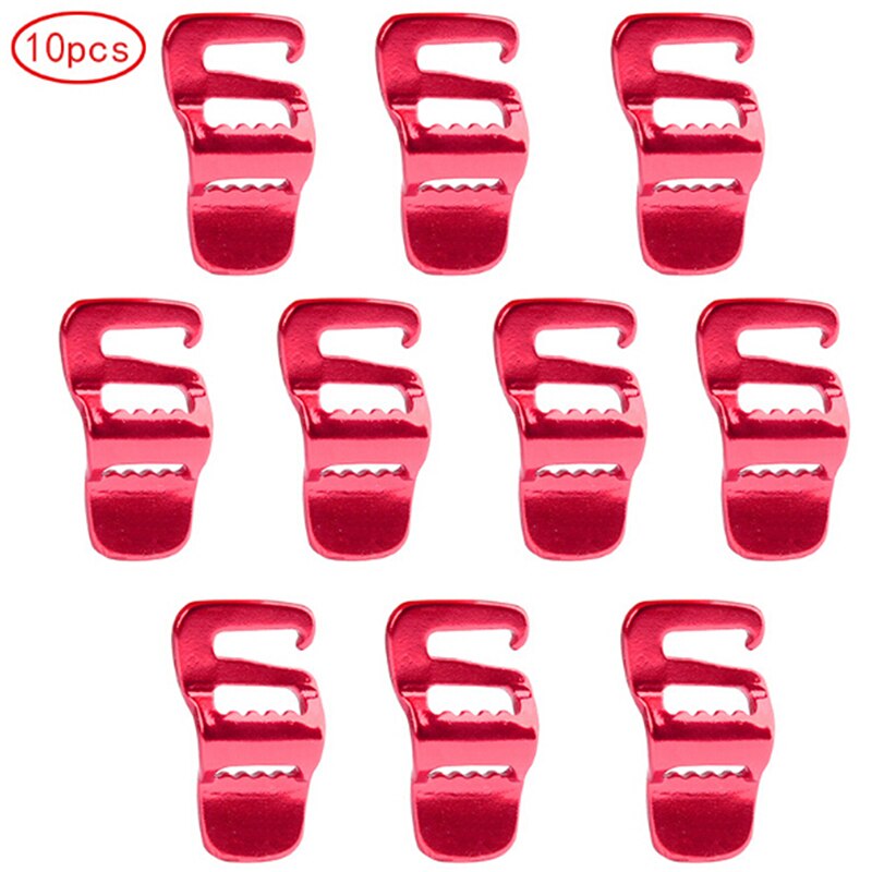10Pcs Draagbare Rugzak Snelle Binding Gesp Bagage Pakket Aanscherping Gesp Tent Touw Spanner Haak Outdoor Gereedschap