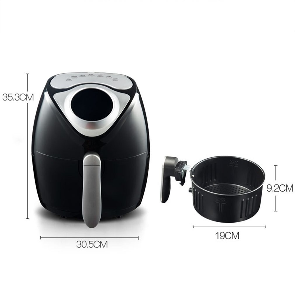 Air Fryer Large Capacity Air Fryer Household Smoke-free Electric Frying Pan Smart Touch Screen Fries Machine 1300W/2.6L