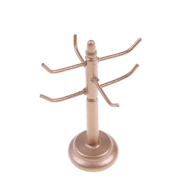 1PCS Dining Room Bar Furniture Decoration Without Cup Mini Dollhouse Wine Cups Wooden Rack Stand Holder Doll House Miniature