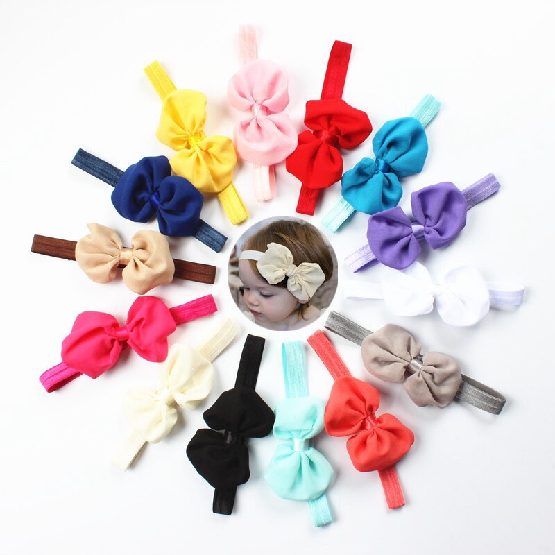 Neue 10 teile/los Verschiedene Farben Baby Mädchen Neugeborenen Chiffon Bowknot Stirnbänder Niedlich Haarbänder Headwear Baby Mädchen Sommer Muss
