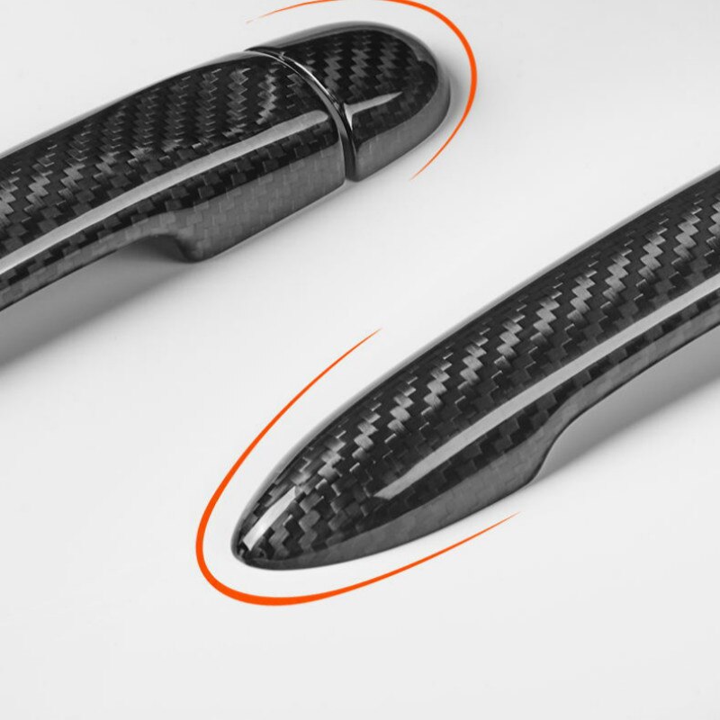 Til mercedes smart forfour 453 kulfiber bil dørhåndtag cover trim styling tilbehør