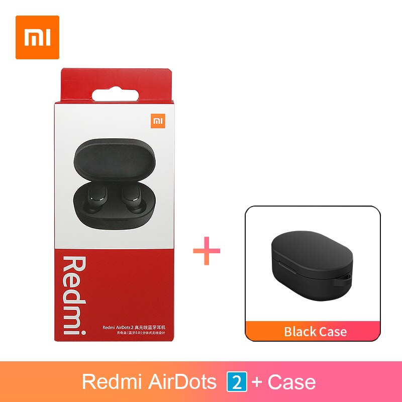 Xiaomi-auriculares inalámbricos Redmi AirDots S Redmi AirDots 2 TWS, originales, Bluetooth 5,0, reducción de ruido con micrófono, enlace automático: 2 add black case