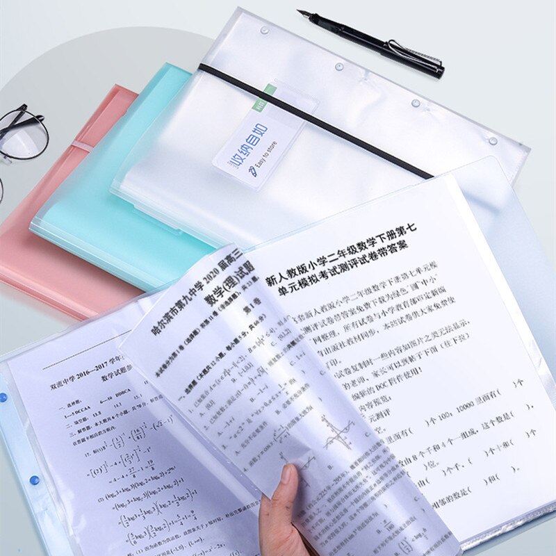 Portable Waterproof A3 Folder Business Office Strap File Storage Supplies School Student Test Paper Organizer Tools Accessories