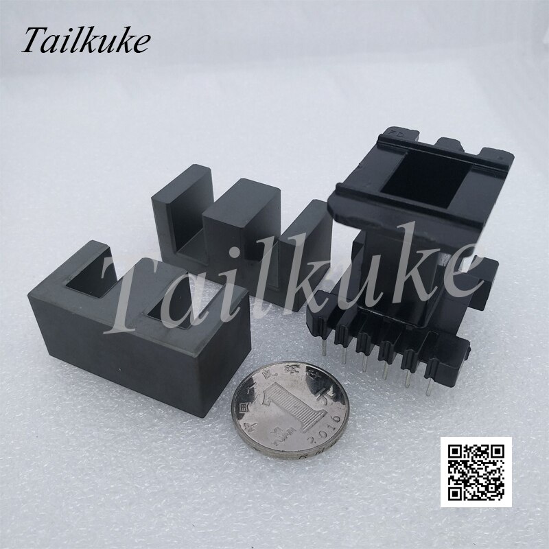 EE4220 Magnetische Core Distributie Hout Skelet Horizontale 8 + 8/6 + 6 Transformator Skelet Ferrietkern EE42 * 20 PC40
