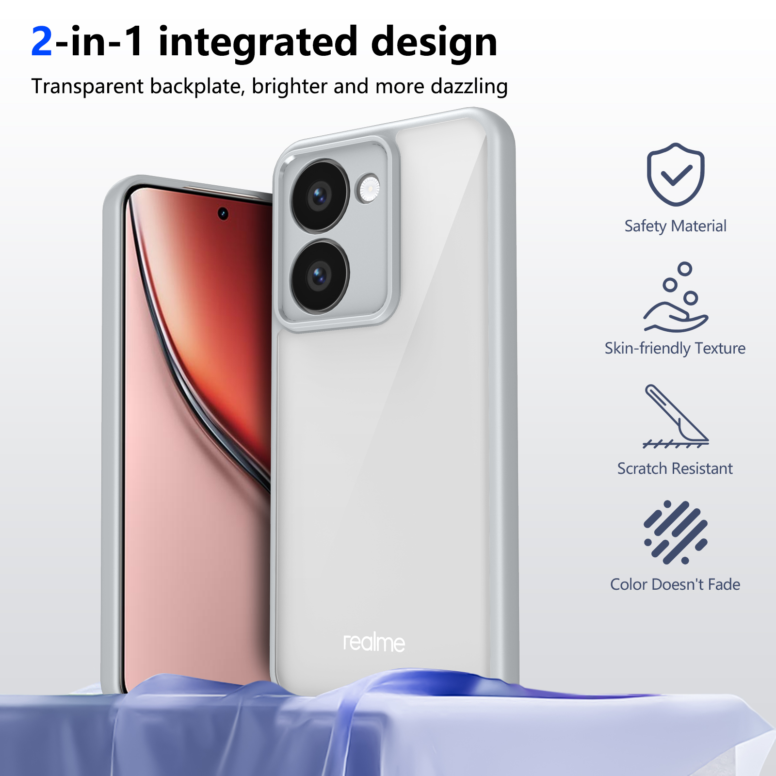 for Realme P3 Ultra case Simple transparent skin-feel cover Suitable for Realme P3 / Neo7x /P3X /Narzo 80x 5G Fudna: WHITE / Realme Neo7x