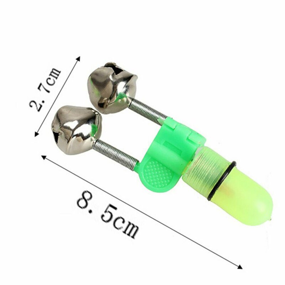 10 stk led nattfiske bitt alarm utstyr 2 bjeller stang clip varsel ring indikerer fiske lys og bjelle