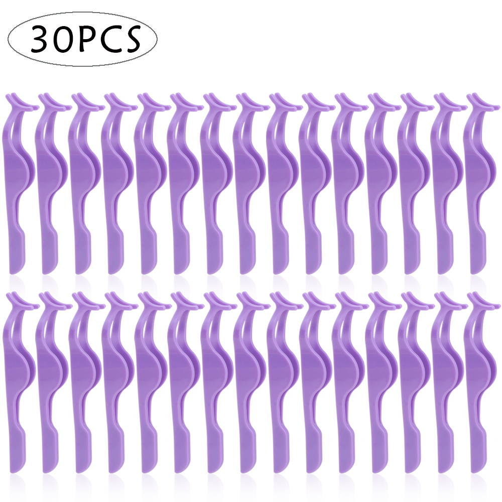 Pinzas de plástico para pestañas postizas, rizador de extensión, pinza aplicadora, eliminador de pestañas, 30/50 unidades: Rosa