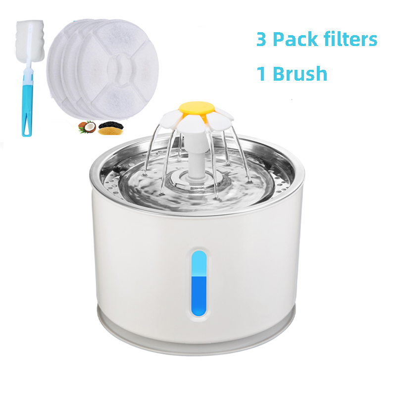 Automatic Water Fountainer Pet Cat Dispenser USB LED 2.4L Ultra Quiet Dog Drinking Bowl Drinker Feeder Bowl Pet Drinking Feed: S3 filters