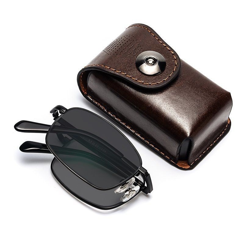 Leesbril met progressieve verkleuring, fotochromatische anti-blauwe stralen, presbyopische bril, ultralicht met etui, mini, draagbaar