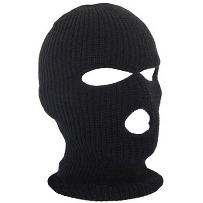 Mascarilla de esquí de punto, pasamontañas de invierno, para deportes al aire libre, gorro de Pasamontañas de punto de 3 agujeros: H