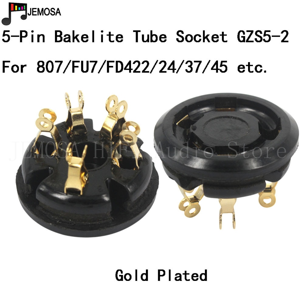 10 piezas 5 pines baquelita tubo hembra GZS5-2 chapado en oro para 807 FU7 FD422 24 37 45 tubo de vacío de Audio HIFI