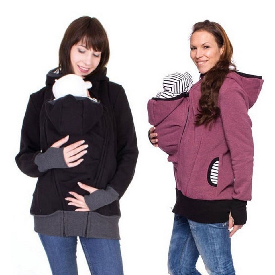 Abrigos de maternidad para mujeres embarazadas, chaqueta portabebés, canguro, sudaderas con capucha de maternidad