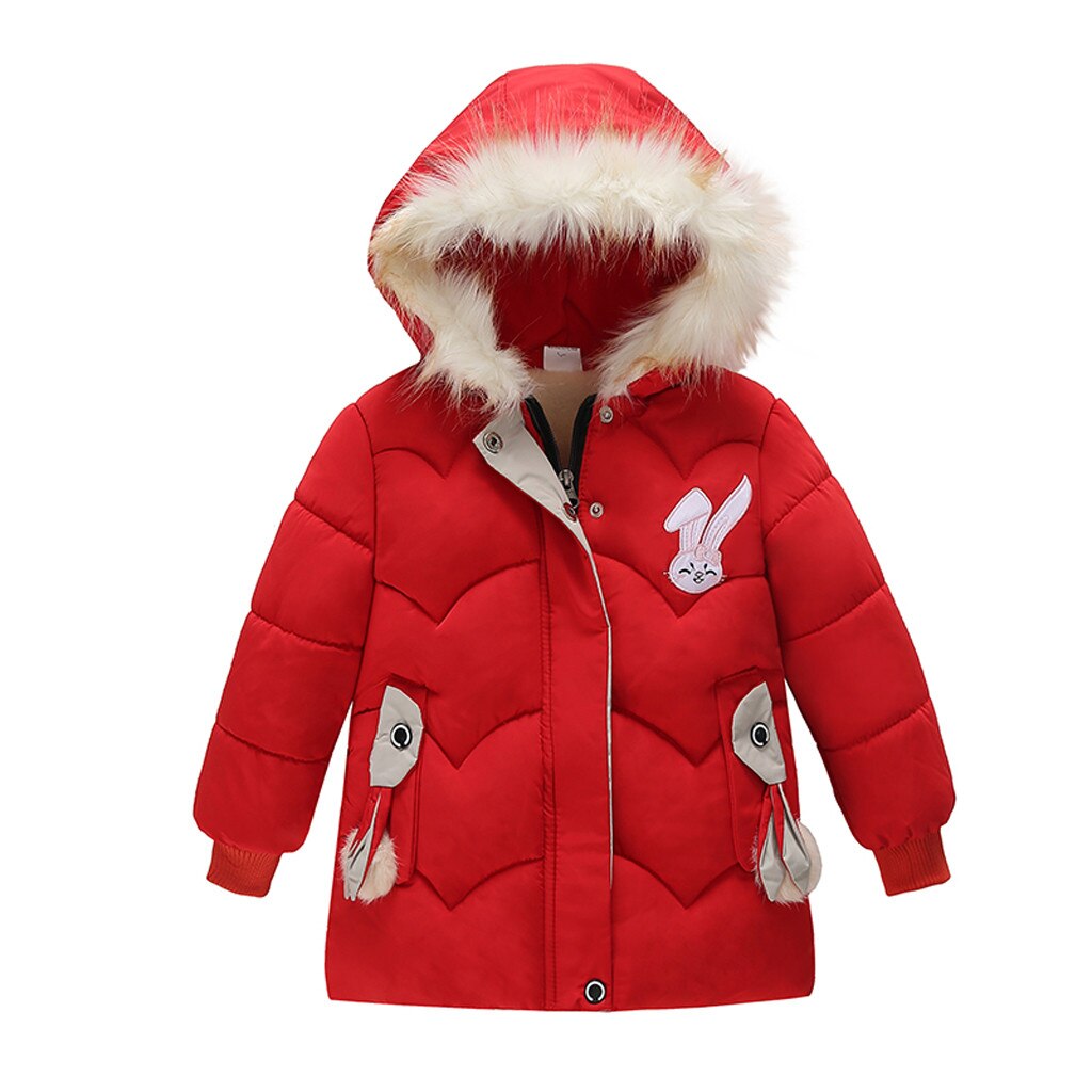 Filles hiver manteau enfants à capuche veste manteau pour fille vêtements d'extérieur 3-5 ans garçons vestes: Rouge / 120