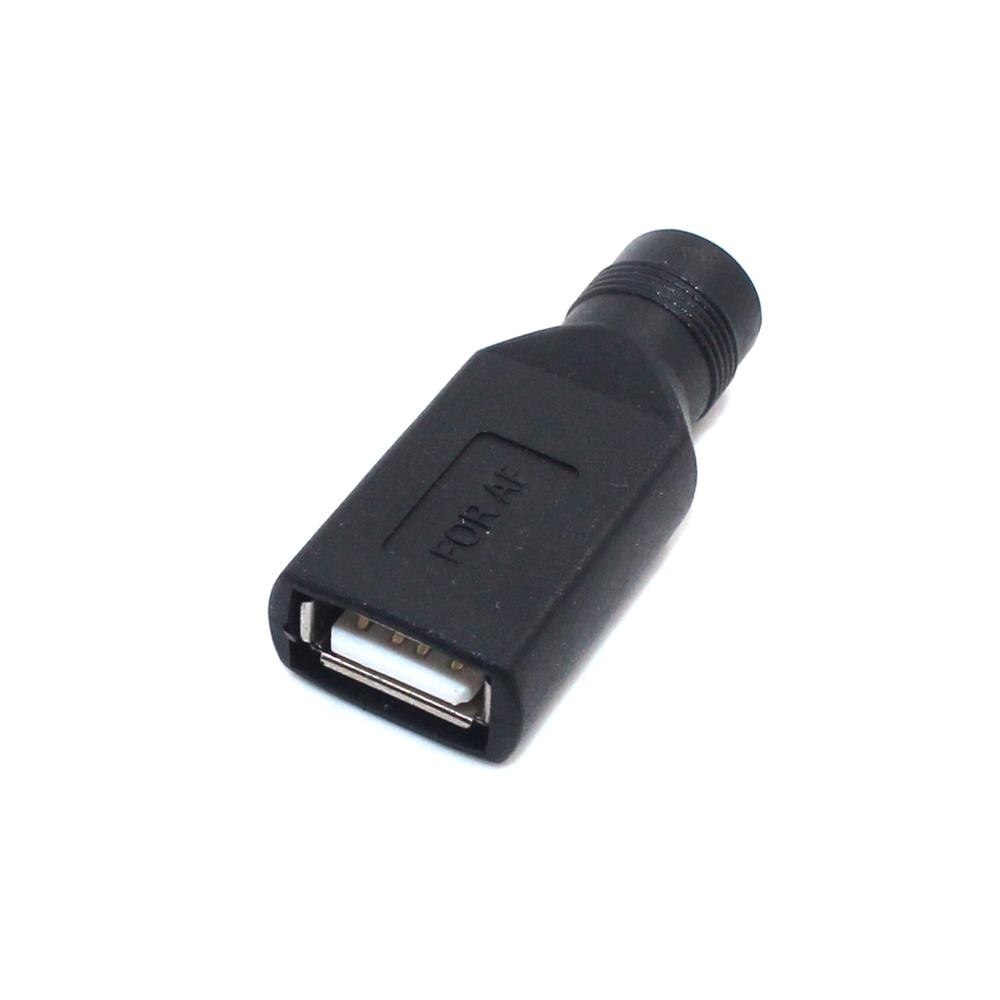 Female Jack To USB 2.0 Male Plug / Female Jack 5V DC Power Plugs Connector Adapter Laptop 5.5*2.1mm Black Color