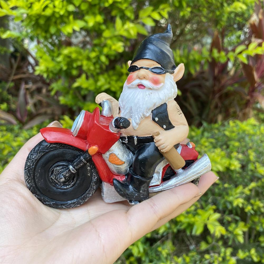 Gnome Riding Statue Small Cute Lovely Garden Gnome Riding Outdoor Statue for Garden
