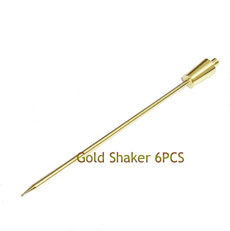 Stainless Steel Cocktail and Martini Picks - For Perfect Drink Presentation, Reusable Set of 6: Shaker Gold 6pcs