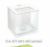 Mini tanque de peces Betta de escritorio, tanque ecológico de plástico, intercambio de tanque de peces dorados, pequeños accesorios de acuario: white