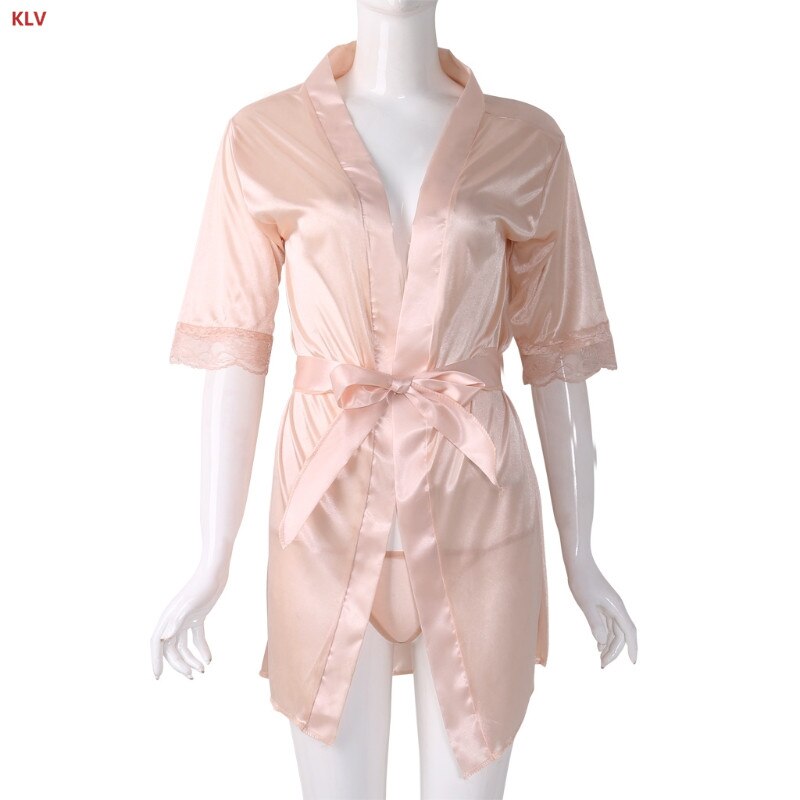 Abito da sposa corto da donna con scollo a v in stile kimono corto: Colore rosa