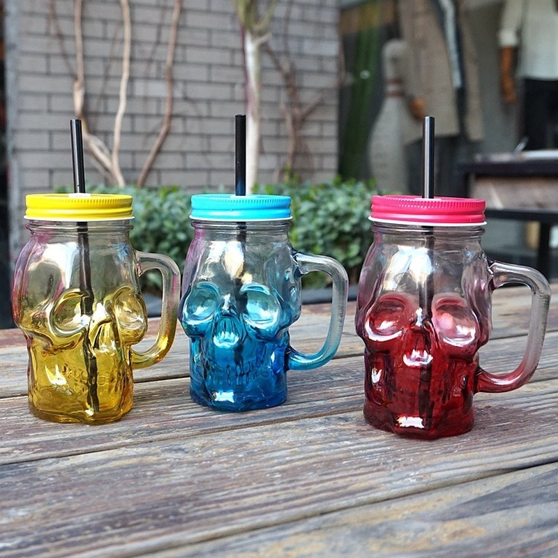 Tasse à lait pour enfants avec paille, verre transparent 400 ml