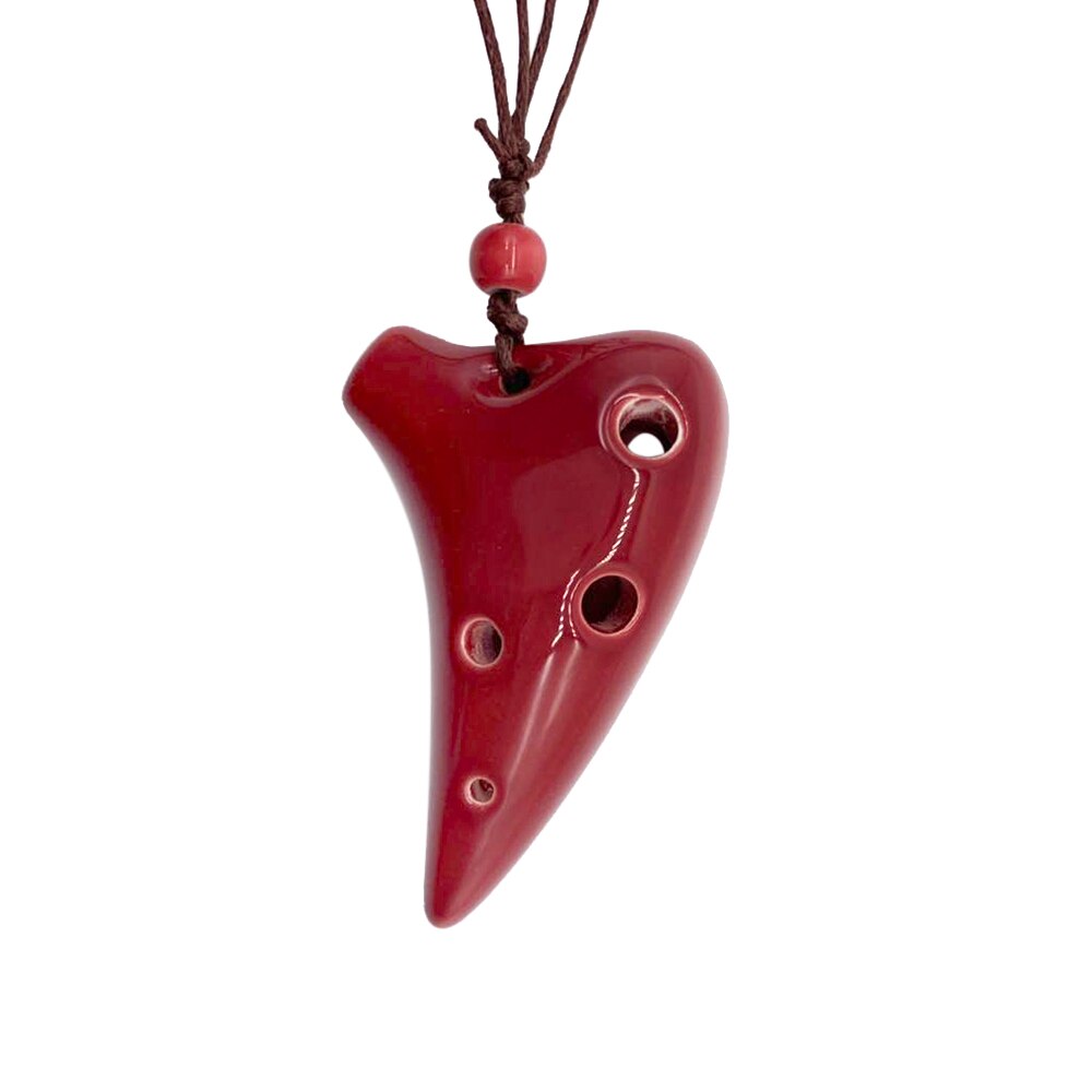 Ocarina de cerámica de 6 agujeros, instrumento Musical de estilo submarino Alto C con cordón, puntuación de música para amantes de la música y principiantes: Marrón