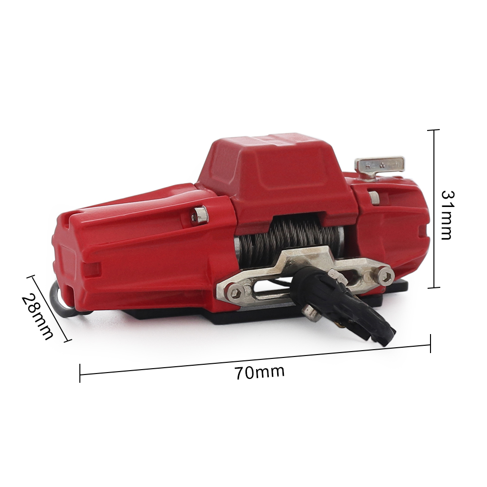 Cabrestante eléctrico de Metal para coche teledirigido, sistema de control remoto inalámbrico para 1/8, 1/10, TRX4, Axial, SCX10, D90, CC01, AXI03007
