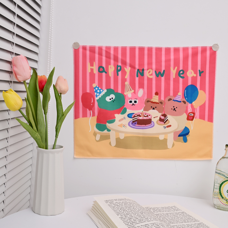 Väggdekoration tyg hängande gobelänger flerfärgad gobeläng bakgrundsduk hemmakontor dekor fest babyshower-tillbehör: Fluorescerande grön