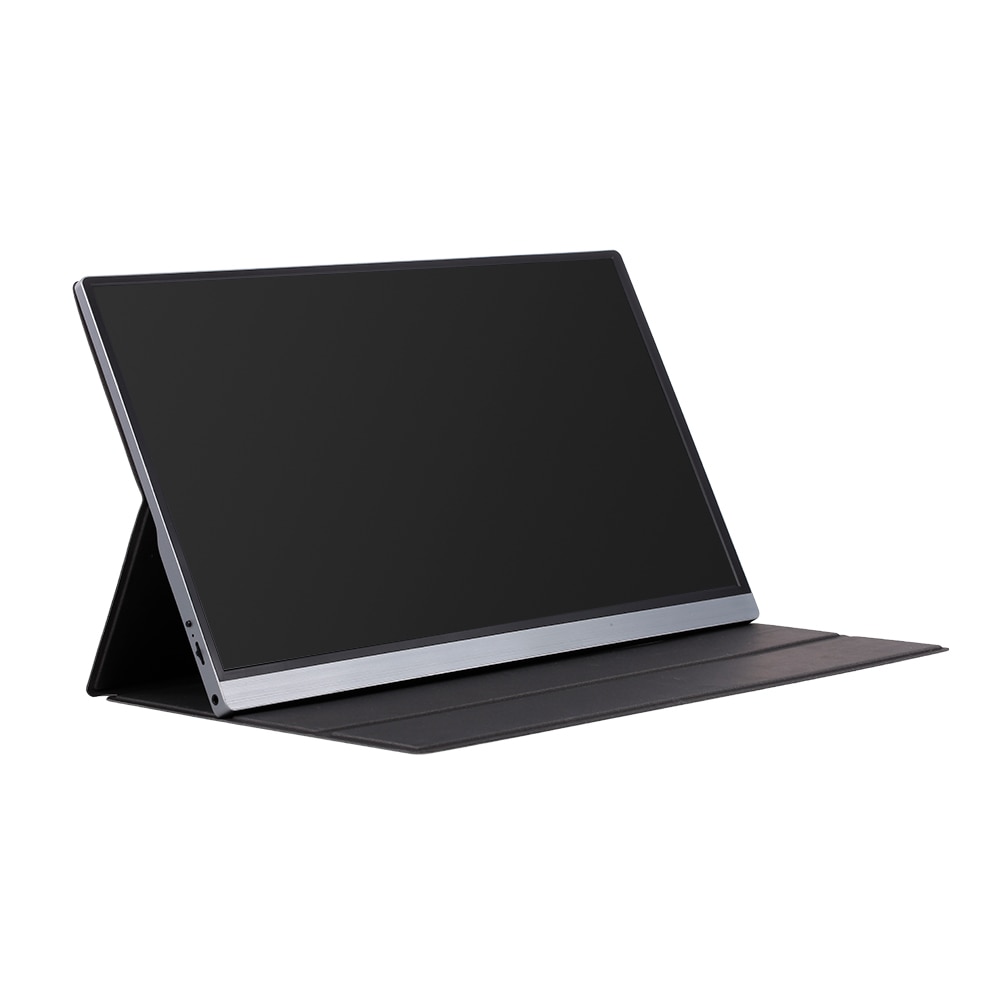 Monitor portátil funda inteligente funda protectora del sostenedor del soporte con etiqueta engomada fácil de llevar sin altavoz agujero para 12,5/15,6 pulgadas