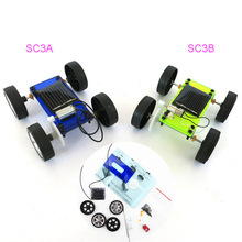 1 pcs DIY Solar Power Mini Aangedreven Speelgoed Auto Kit Robot Moving Racer Kinderen Educatief Gadget Hobby Grappig Solar auto W508