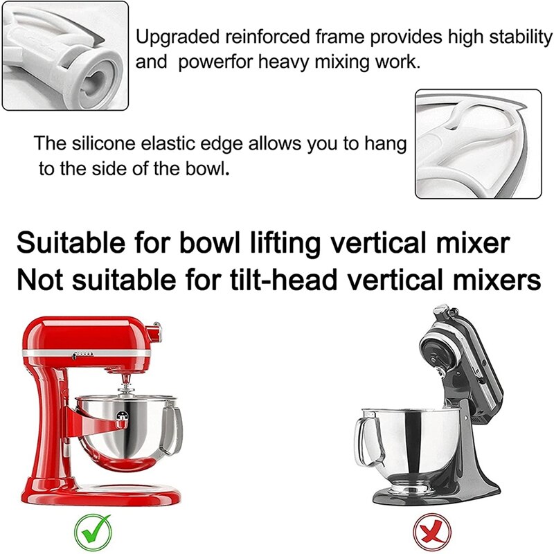 Flex Edge Beater Compatible for Kitchenaid 6-Quart Bowl-Lift Stand Mixers, Attachments for Accessories