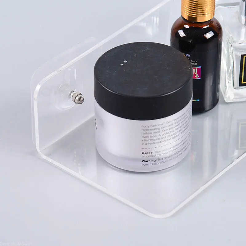Estante de pared acrílico transparente de 20-50cm, organizador de almacenamiento flotante para baño/cocina, estante montado transparente grueso para decoración
