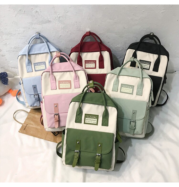 DIGERUI – sac à dos en Nylon pour femmes, couleur bonbon, sacs d'école imperméables pour adolescentes, sac à dos en Patchwork, Mochila