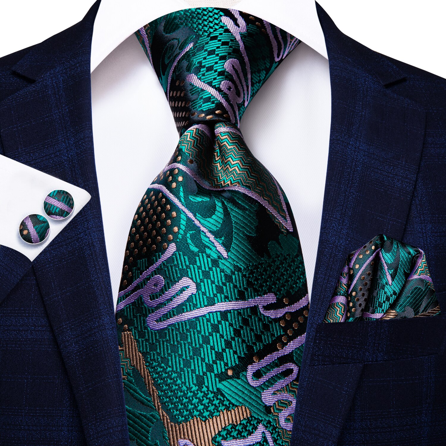 Hallo-Krawatte Grün Neue -Geschäft Paisley 100% Seide herren Krawatte Krawatte 8,5 cm Krawatten für Männer Formale luxus Hochzeit Gravata