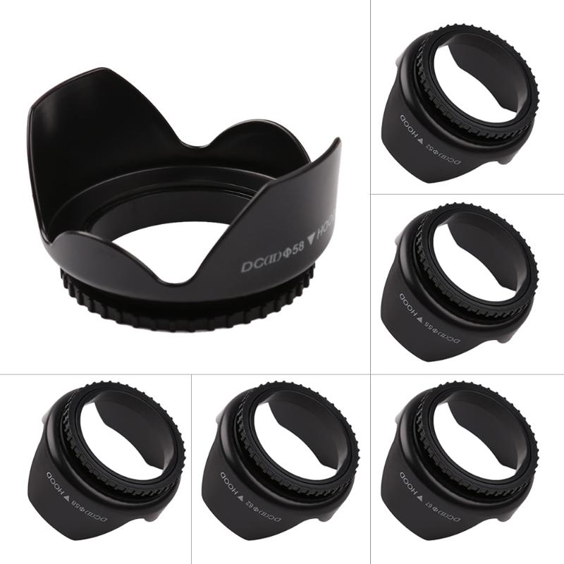 52mm/55mm/58mm/62mm/67mm Camera Lens Hood Flower Shape Screw Mount Lens Hood Sunshade Light Shield Protector