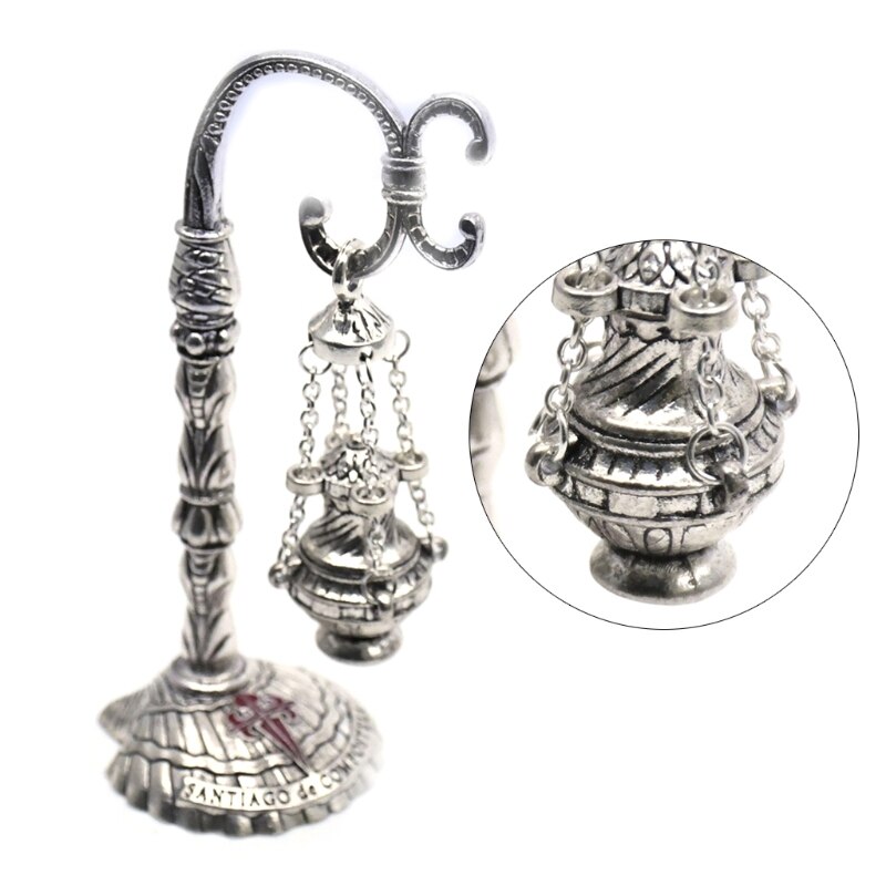 Antieke Gesneden Wierookbrander Kruis Decoratie Kerk Kapel Ornamenten Gebed H056