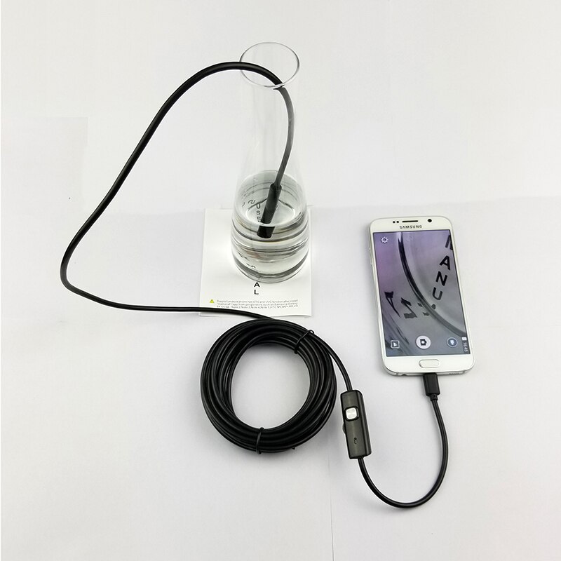 Linse 5m android usb godkendelse boroscopio inspektion kamera slange mikrofon usb endoskop  ip67 vandtæt kamera 6 led lys