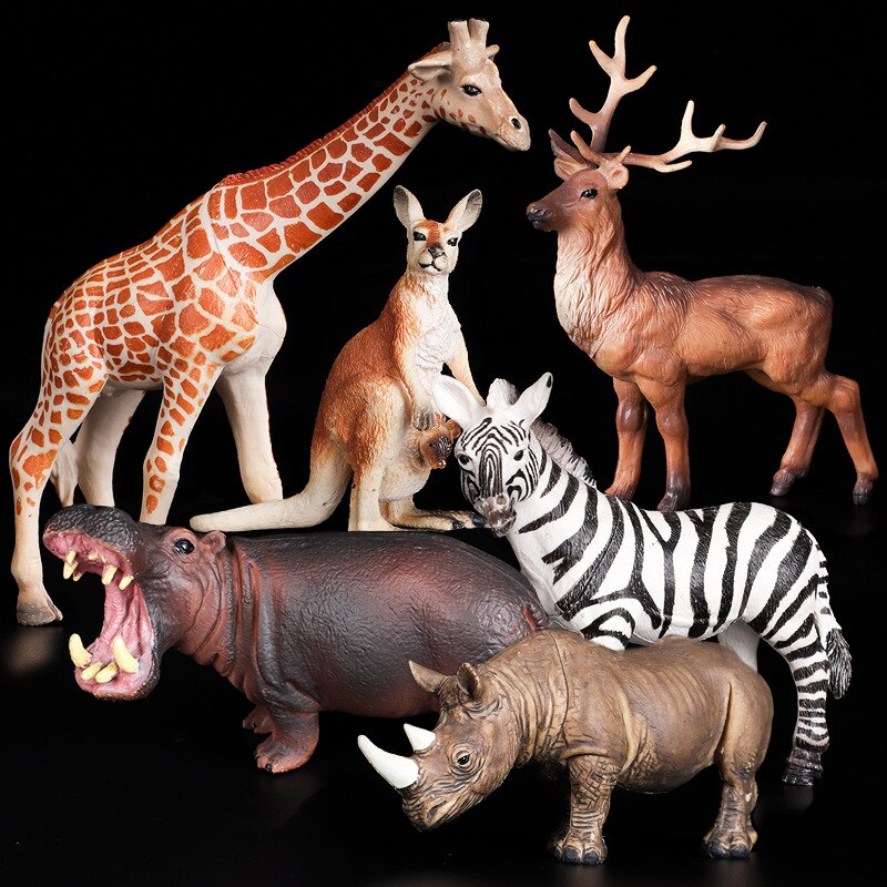 Simulation Ebene Figur Dekoration Kühlen Kollokation Pvc Modell Puppe Tiger Panda Giraffe Gepard Figur Biologische Spielzeug für freundlicher