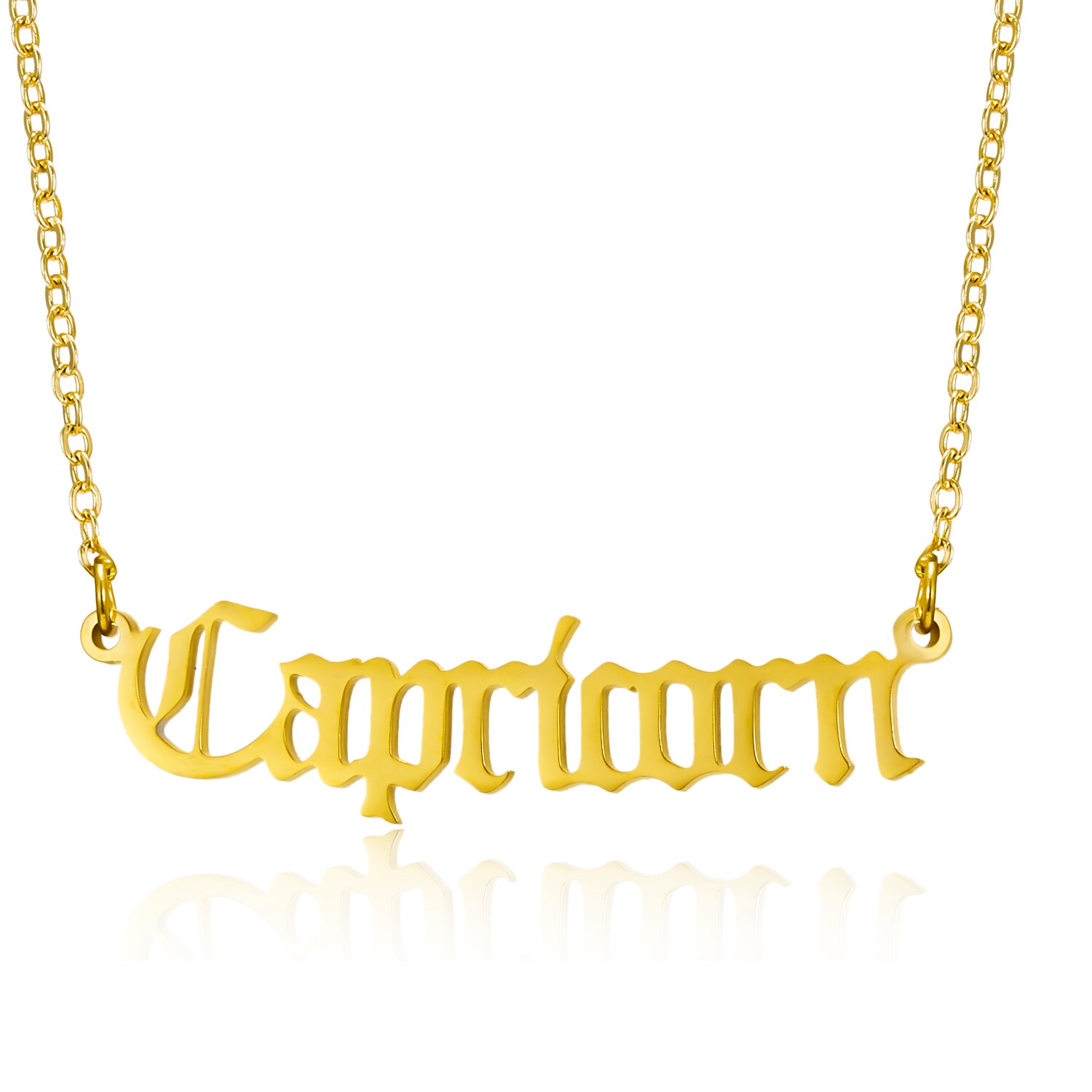 Trendy Goud Kleur Brief Zodiac Ketting Vrouwen Choker 12 Sterrenbeeld Weegschaal Rvs Hanger Ketting Verjaardag Sieraden: Capricorn