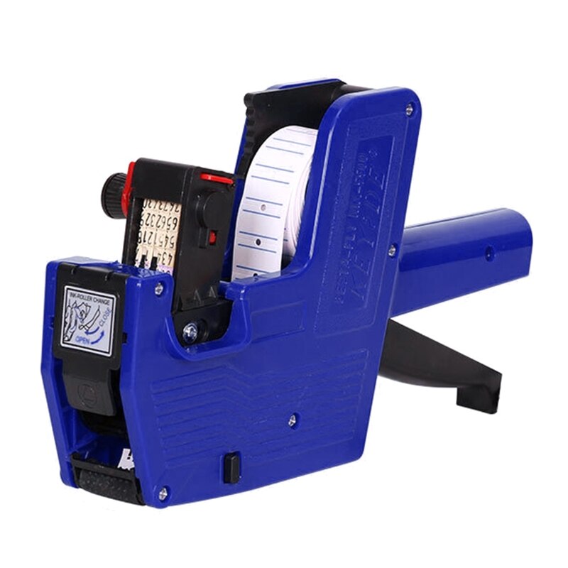 Máquina de marcado de etiquetas de 8 dígitos, marcador de etiquetas de una sola fila para supermercado, centro comercial, tienda minorista, de mano, MX-5500: Blue
