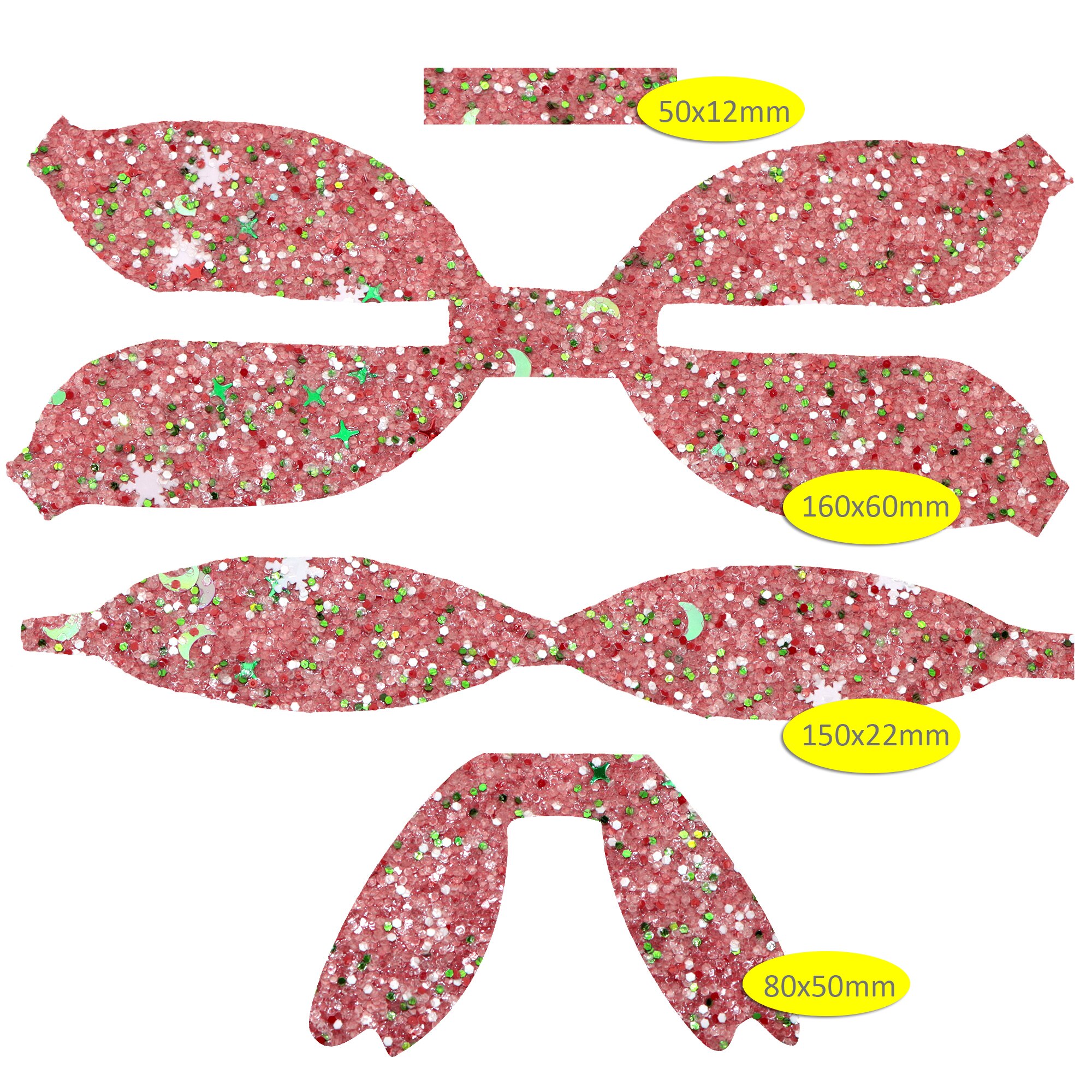 Glitter Faux Synthetic Leather Bow-knot Kit DIY Hair Bow Making For Bow-knot Handmade Material Without Clips,1Yc21159: 1140325008