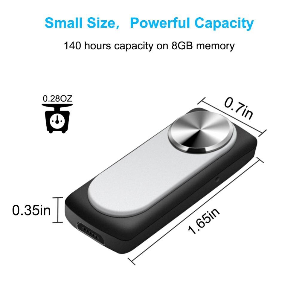 Mini Voice Recorder - Voice Activated Recordings - 20 Hours Working Time - 8GB Capacity - Easy One Button Operation