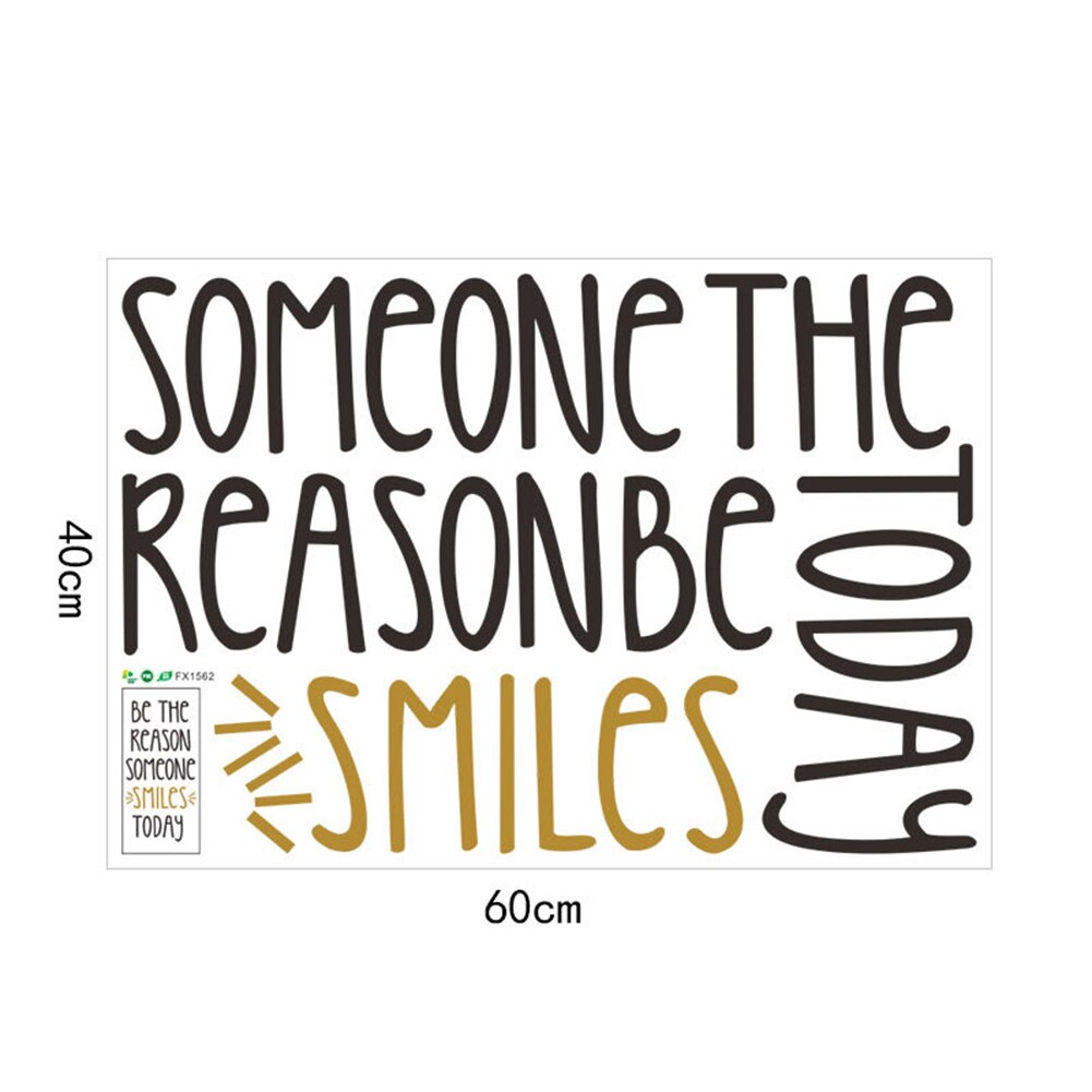 Removable Wall Sticker Smiles Today Letter Letter PVC Wall Sticker Self-adhesive Decal Home Living Room Decoration