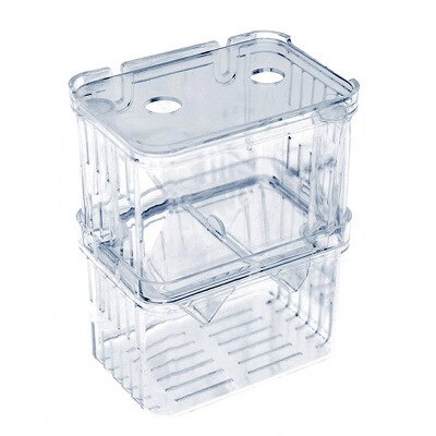 Caja de cría de peces para acuario para mascotas, cría doble de peces Guppy, criadero de cría, divisores, pecera, casa de tortuga: S