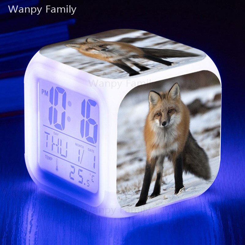 List Fuchs alarm uhr glowing LED farbwechsel digitale wecker kinderzimmer leuchtenden multifunktions elektronische uhr: Schokolade