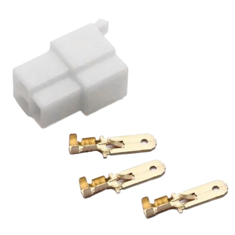 100Pcs Motorcycle Car ATV Scooter Boat Male 3 Way Connector 6.m Terminal 3-Pin Plug Connector