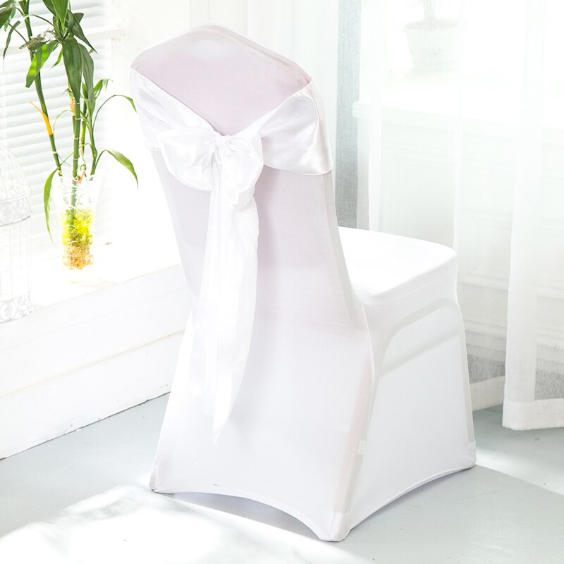 Bruiloft Stoel Sjerpen Bruiloft Stoel Bow Satin Stoel Sjerpen Lint Partij Stoel Band Decoratie Mariage: WHITE