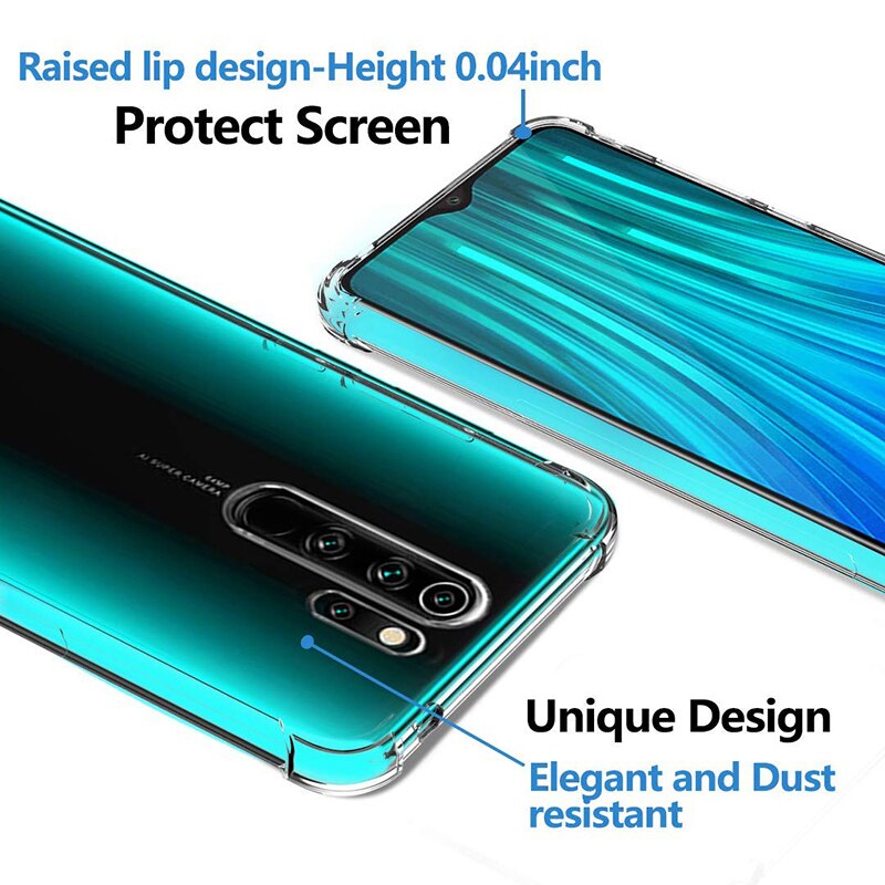 Étui de téléphone antichoc clair, en silicone, souple, couverture arrière, mobile, transparente, pour Xiaomi Redmi 8, 8A, Note8 Pro, 8 T