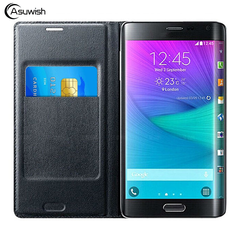 Flip-Cover Leder Telefon Fall Für Samsung Galaxy Note Rand SM N915 N9150 N915F N915T N915G SM-N915F Kreditkarte Brieftasche fall